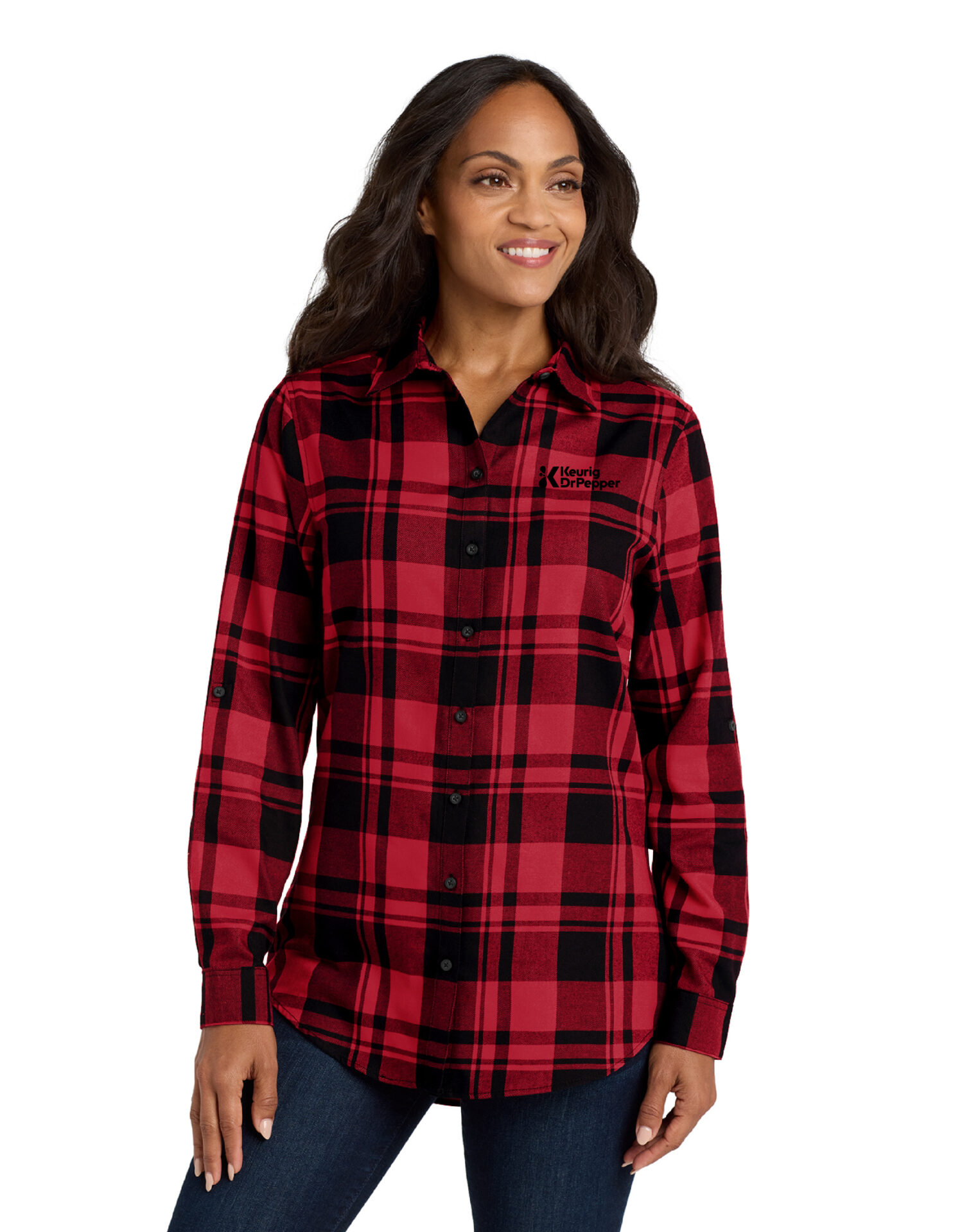 Port Authority Ladies Plaid Flannel Tunic - Image 3