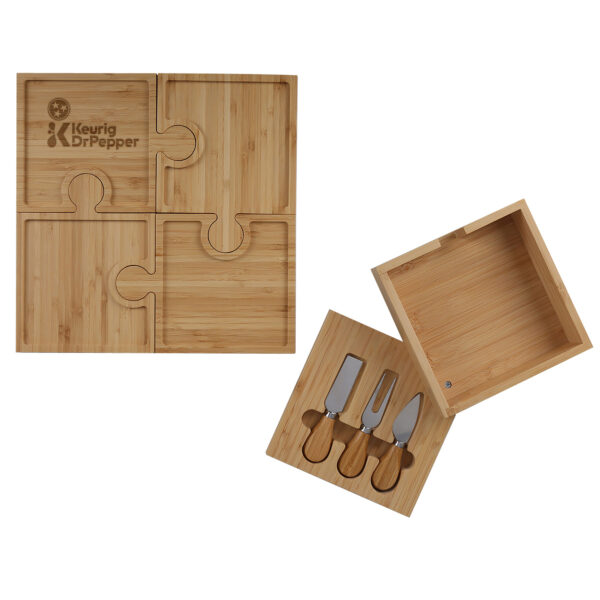 Bamboo 6-in-1 Puzzle Cheese Board Set
